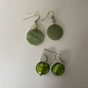 Green acrylic earrings